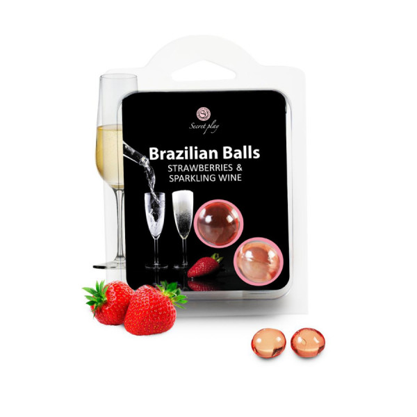 Boules de massage Brésiliennes fraise vin pétillant 